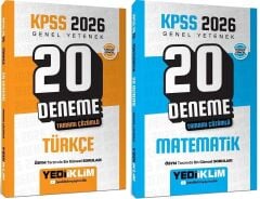 Yediiklim 2026 KPSS Türkçe + Matematik 20+20 Deneme 2 li Set Yediiklim Yayınları