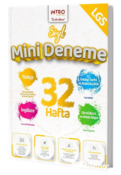 İntro 8. Sınıf LGS Sözel 32 Hafta Mini Deneme İntro Yayınları