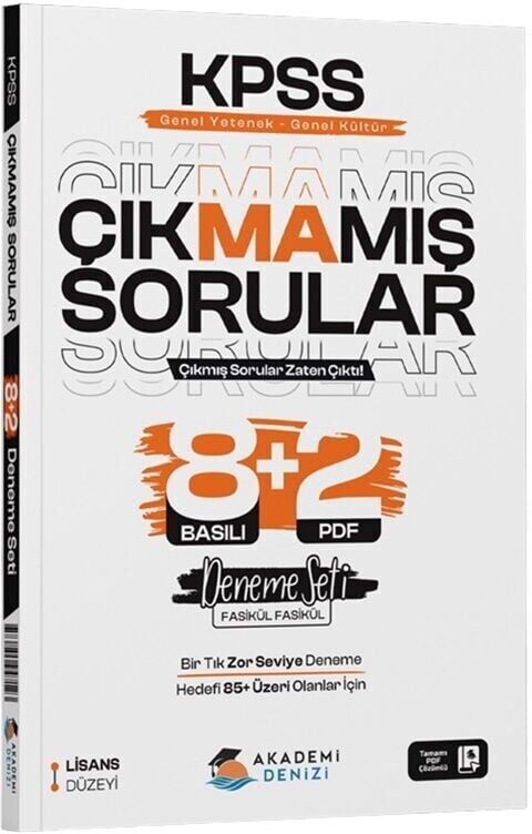 Akademi Denizi KPSS Lisans Genel Yetenek Genel Kültür Çıkmamış Sorular 10 Deneme Çözümlü Akademi Denizi