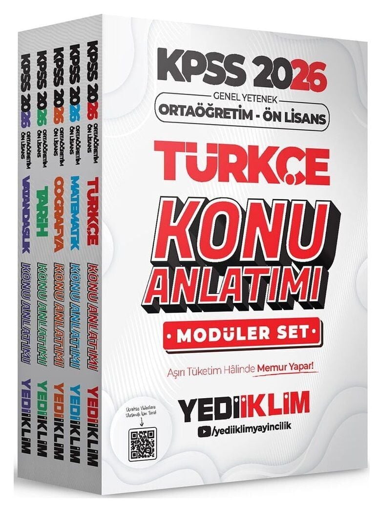 Yediiklim 2026 KPSS Lise Ortaöğretim Ön Lisans Konu Anlatımlı Modüler Set Yediiklim Yayınları