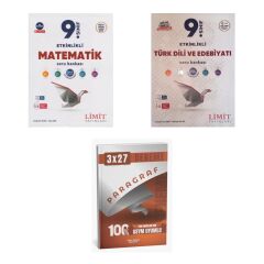 2027 Limit 9. Sınıf Matematik + Edebiyat Türk Dili ve Edebiyatı Soru + anla kazan paragraf deneme 3'lü Set