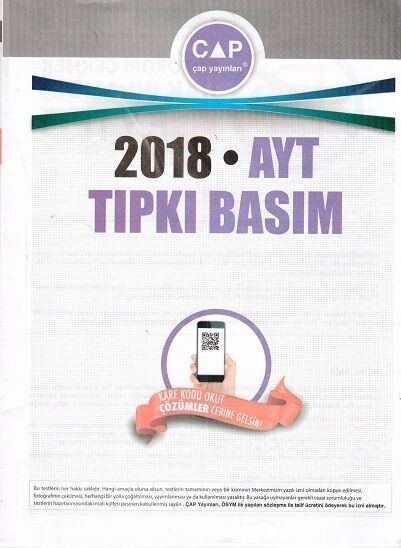 Çap Yayınları AYT 2018 Tıpkı Basım