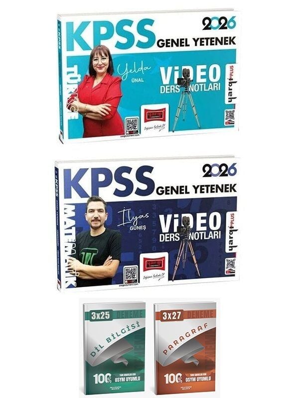 Yargı + Anla Kazan 2026 KPSS Türkçe + Matematik Video Ders Notları 2 li Set Yargı Yayınları