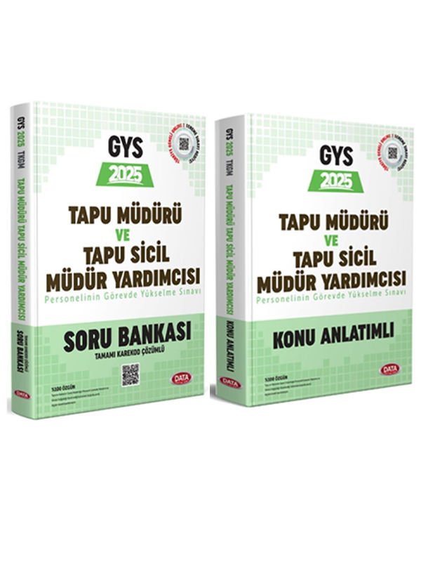 Data Yayınları Tapu Müdürü Tapu Sicil Müdür Yardımcısı GYS Konu Anlatımlı ve Soru 2 li Set