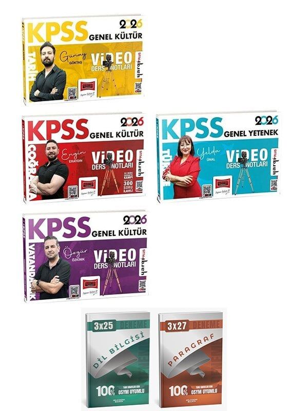 Yargı + Anla Kazan 2026 KPSS Tarih + Coğrafya + Vatandaşlık + Türkçe Video Ders Notları 4 lü Set Yargı Yayınları