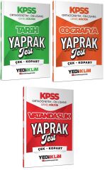 Yediiklim 2026 KPSS Lise Ortaöğretim Ön Lisans Tarih + Coğrafya + Vatandaşlık Yaprak Test 3 lü Set Yediiklim Yayınları