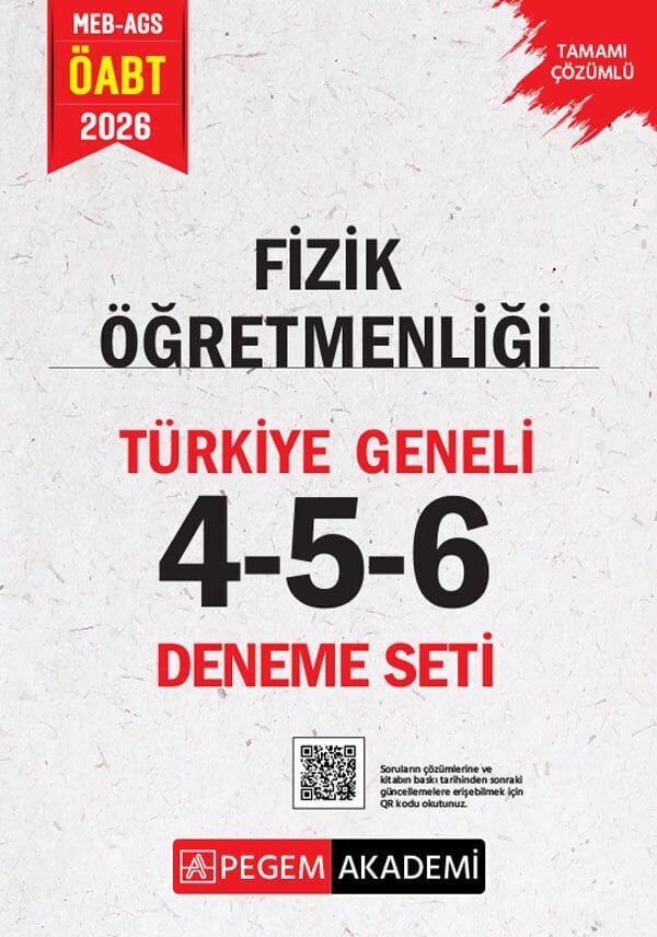 Pegem 2026 ÖABT MEB-AGS Fizik Öğretmenliği Türkiye Geneli 3 Deneme (4-5-6) Pegem Akademi Yayınları