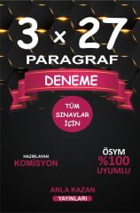 Anla Kazan Yayınları Tüm Sınavlar İçin 3x27 Paragraf Deneme Anla Kazan Yayınları