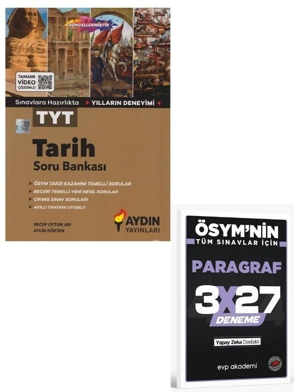 Aydın 2027 TYT Tarih Soru Bankası+ EVP Akademi Paragraf