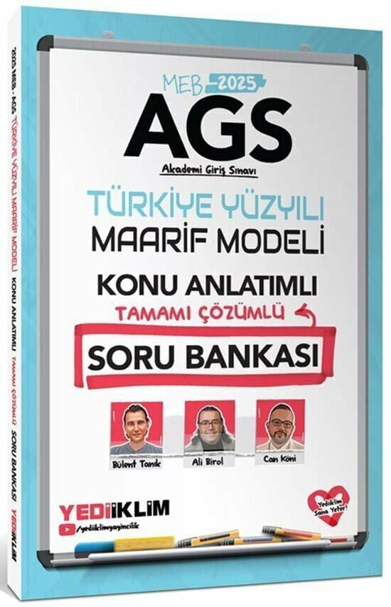 Yediiklim 2025 MEB-AGS Türkiye Yüzyılı Maarif Modeli Konu Anlatımlı Soru Bankası Çözümlü Yediiklim