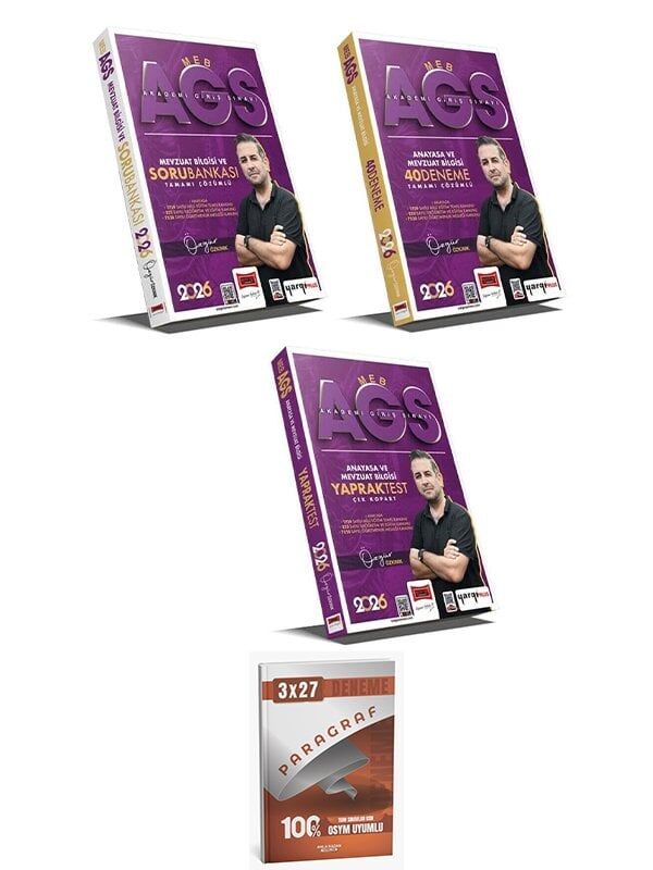 Yargı + Anla Kazan 2026 MEB-AGS Anayasa ve Mevzuat Bilgisi Soru Bankası + 40 Deneme + Yaprak Test 3 lü Set