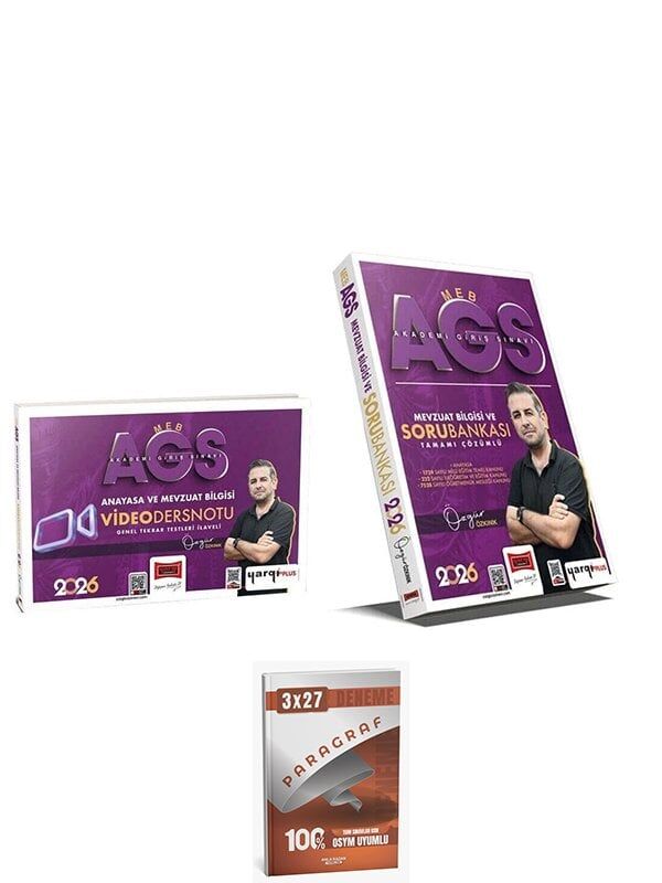 Yargı + Anla Kazan 2026 MEB-AGS Anayasa ve Mevzuat Bilgisi Video Ders Notu + Soru Bankası 2 li Set