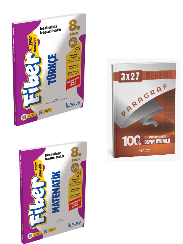 Muba 2027 8. Sınıf Türkçe + Matematik Fiber Soru Bankası+ Anla Kazan Paragraf
