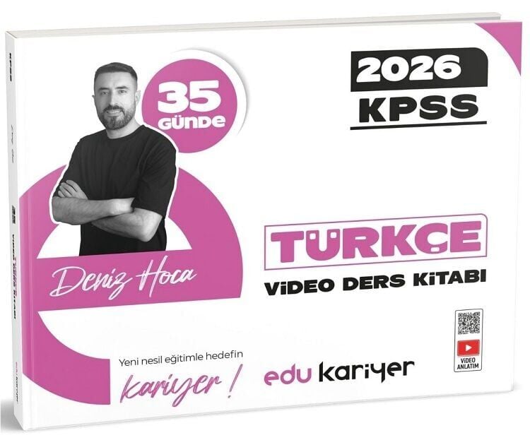 EDU Kariyer 2026 KPSS 35 Günde Türkçe Video Ders Notları Kitabı - Deniz Bozkurt EDU Kariyer