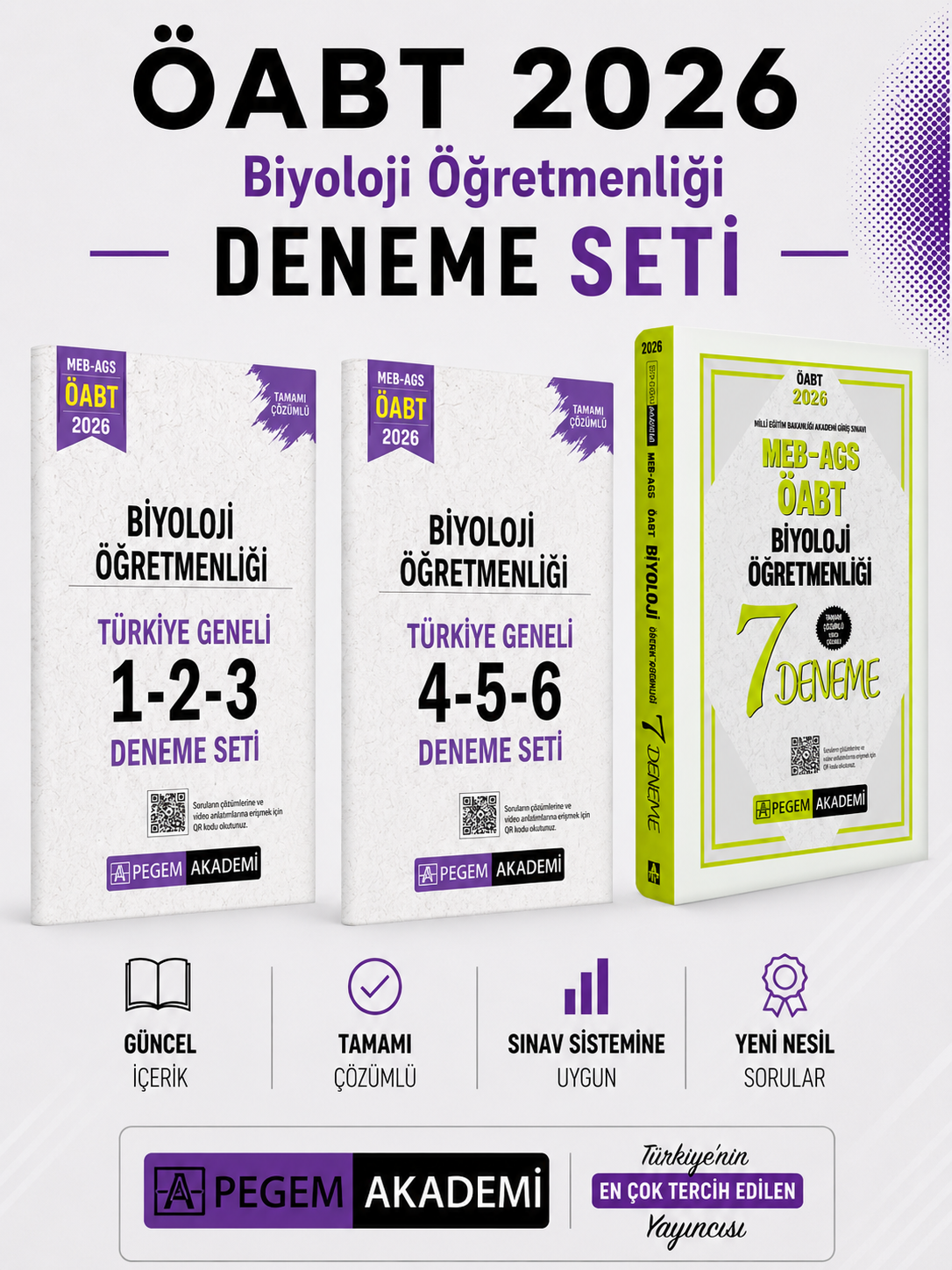 Pegem 2026 MEB AGS ÖABT Biyoloji Öğretmenliği Deneme & Türkiye Geneli Deneme Seti