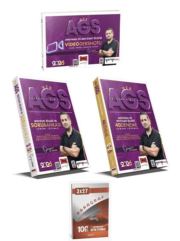 Yargı + Anla Kazan 2026 MEB-AGS Anayasa ve Mevzuat Bilgisi Video Ders Notu + Soru Bankası + 40 Deneme 3 lü Set