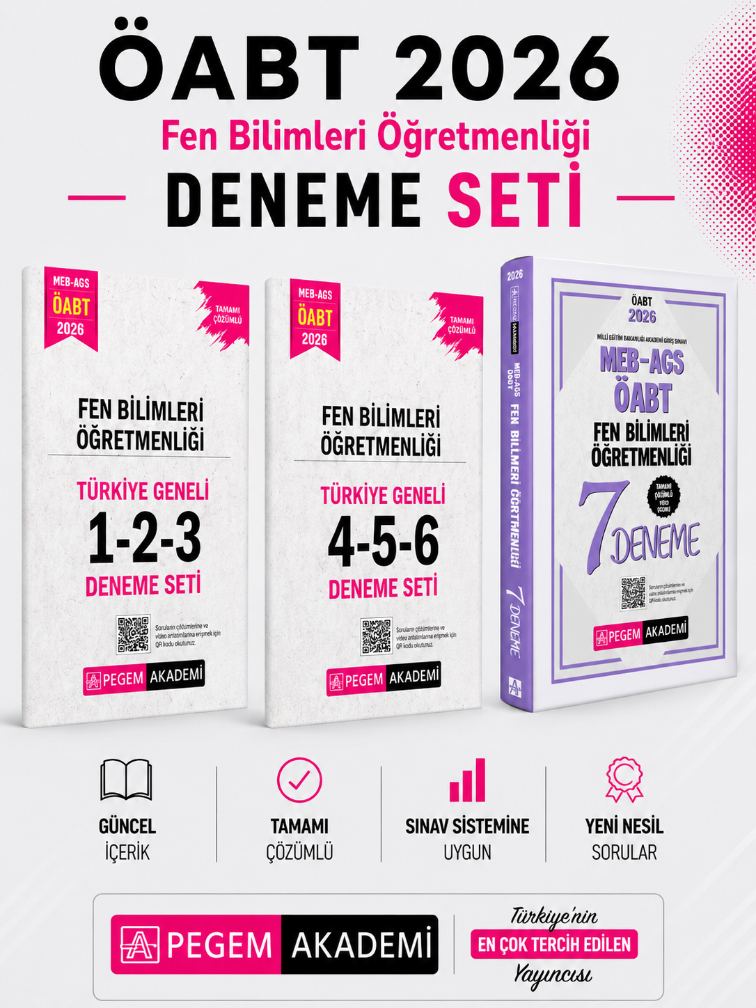 Pegem 2026 MEB AGS ÖABT Fen Bilimleri Öğretmenliği Deneme & Türkiye Geneli Deneme Seti