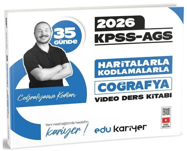 EDU Kariyer 2026 KPSS MEB-AGS 35 Günde Haritalarla Kodlamalarla Coğrafyanın Kodları Video Ders Notları Kitabı - Yunus Turan EDU Kariyer