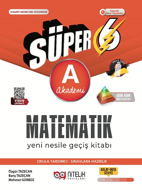 Nitelik 6. Sınıf Matematik Süper A Akademi Soru Kitabı Nitelik Yayınları