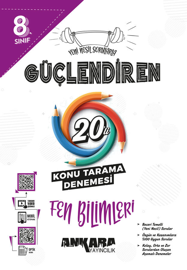 Ankara Yayıncılık 8. Sınıf Fen Bilimleri Güçlendiren 20 Konu Tarama Denemesi