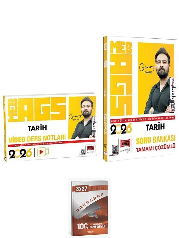 Yargı + Anla Kazan 2026 MEB-AGS Tarih Video Ders Notları + Soru Bankası 2 li Set - Günay Göktaş Yargı Yayınları