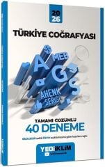 YENİ AGS - Yediiklim 2026 MEB-AGS Türkiye Coğrafyası 40 Deneme Çözümlü Ahenk Serisi Yediiklim Yayınları