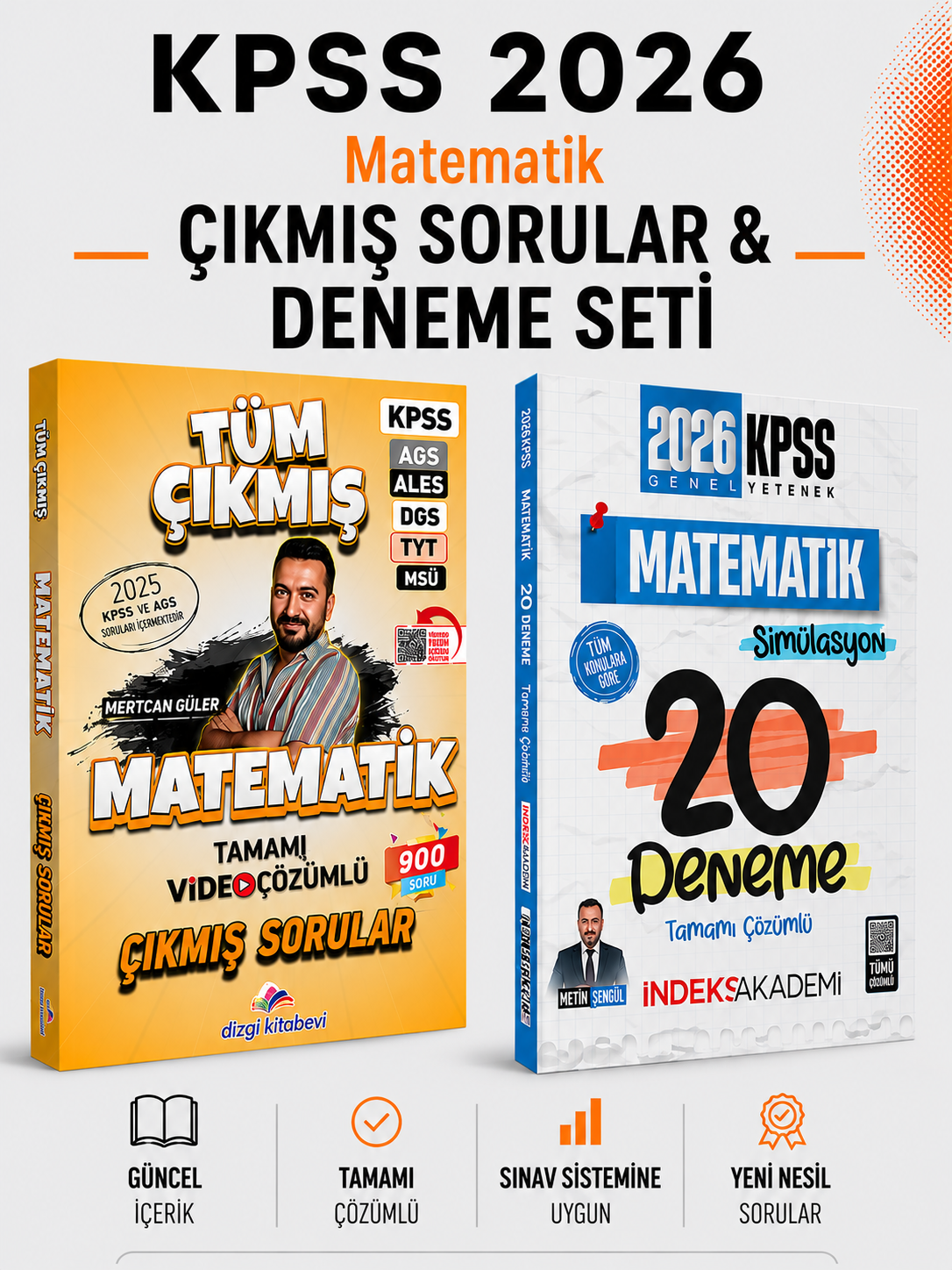 Dizgi Kitap 2026 KPSS Matematik Çıkmış Sorular & KPSS Matematik 20 Deneme İndeks Akademi Seti