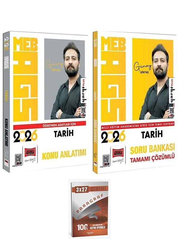 Yargı + Anla Kazan 2026 MEB-AGS Tarih Konu Anlatımı + Soru Bankası 2 li Set - Günay Göktaş Yargı Yayınları