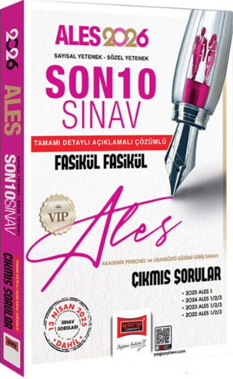 Yargı Yayınları 2026 ALES VIP Son 10 Sınav Fasikül Fasikül Çıkmış Sorular