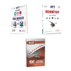 2027 Limit AYT Tüm Dersler Eşit Ağırlık 4 2 + Edebiyat Video Çözümlü Soru + anla kazan paragraf deneme 3'lü Set