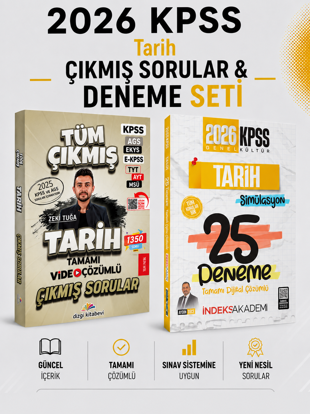 Dizgi Kitap 2026 KPSS Tarih Çıkmış Sorular & KPSS Tarih 25 Deneme İndeks Akademi Seti