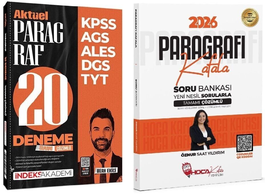 Hoca Kafası + İndeks 2026 KPSS TYT ALES DGS Paragrafı Kafala Soru Bankası + 20 Deneme 2 li Set - Öznur Saat Yıldırım, Berk Ekici Hoca Kafası + İndeks Akademi Yayınları