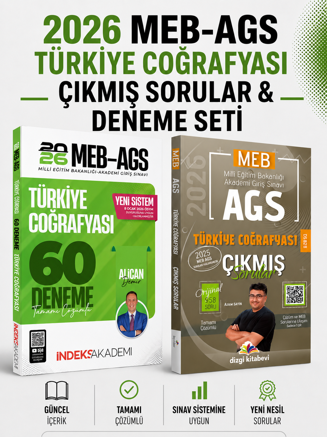 Dizgi Kitap 2026 MEB AGS Türkiye Coğrafyası Çıkmış Sorular & Türkiye Coğrafyası 60 Deneme İndeks Seti