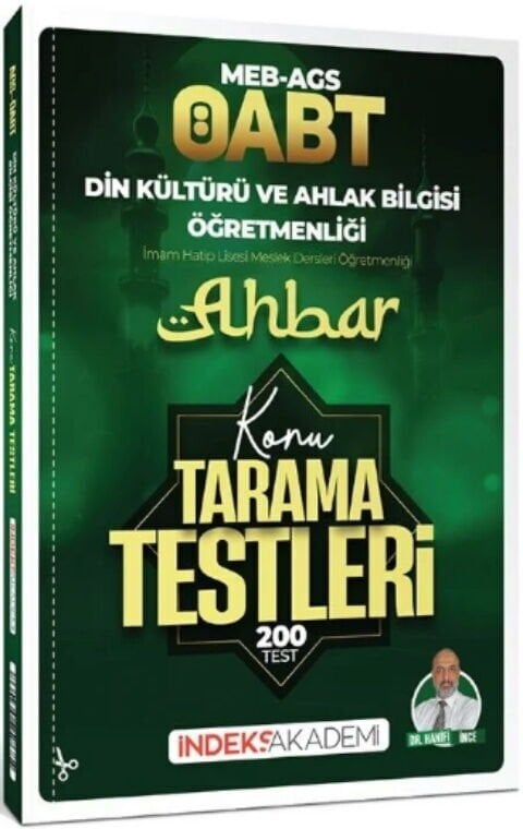 İndeks Akademi ÖABT MEB AGS Din Kültürü ve Ahlak Bilgisi Ahbar Konu Tarama Testleri