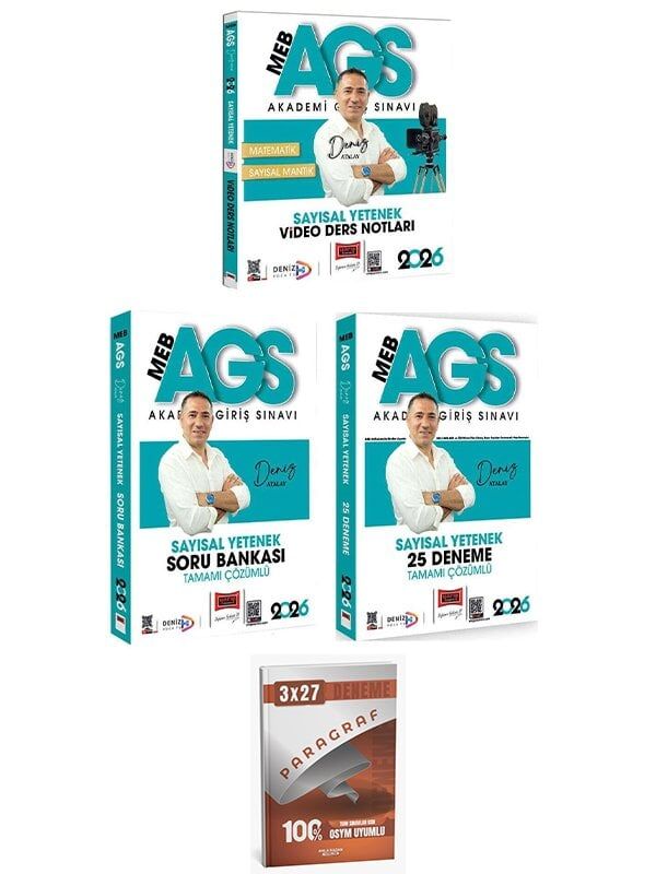 Yargı + Anla Kazan 2026 MEB-AGS Sayısal Yetenek Video Ders Notları + Soru Bankası + 25 Deneme 3 lü Set
