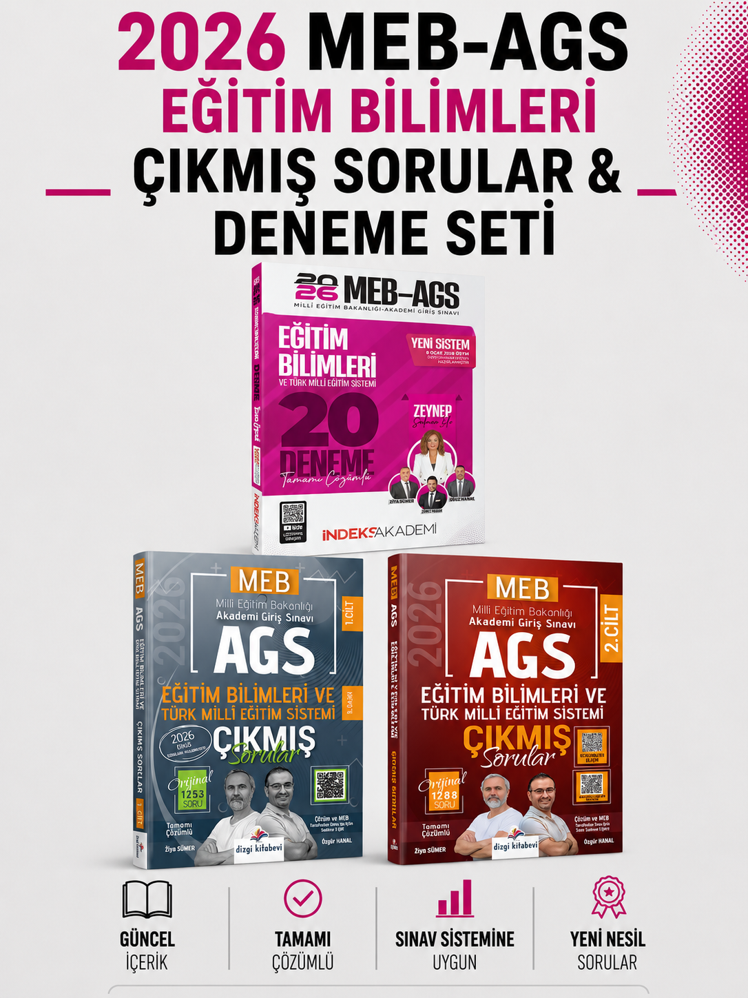 Dizgi Kitap 2026 MEB AGS Eğitim Bilimleri Çıkmış Sorular & Eğitim Bilimleri 20 Deneme İndeks Seti