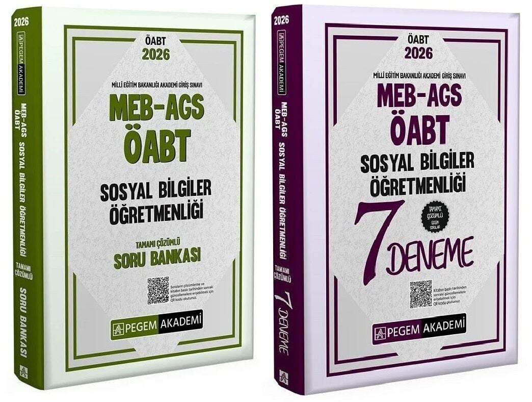 Pegem 2026 ÖABT MEB-AGS Sosyal Bilgiler Öğretmenliği Soru Bankası + 7 Deneme 2 li Set Pegem Akademi Yayınları