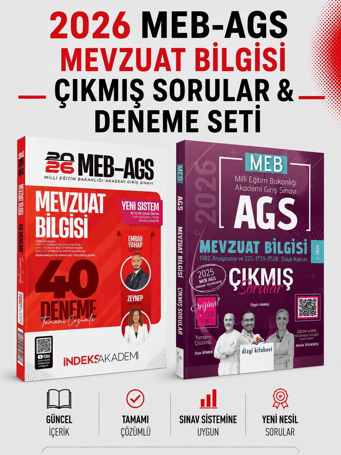 Dizgi Kitap 2026 MEB AGS Mevzuat Bilgisi Çıkmış Sorular & Mevzuat Bilgisi 40 Deneme İndeks Seti