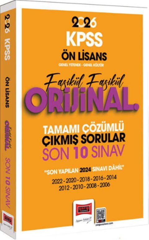 Yargı Yayınları 2026 KPSS Ön Lisans GK GY Fasikül Fasikül Orijinal Tamamı Çözümlü Çıkmış Son 10 Sınav