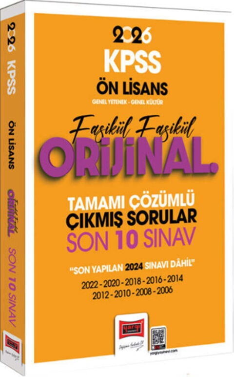 Yargı Yayınları 2026 KPSS Ön Lisans GK GY Fasikül Fasikül Orijinal Tamamı Çözümlü Çıkmış Son 10 Sınav