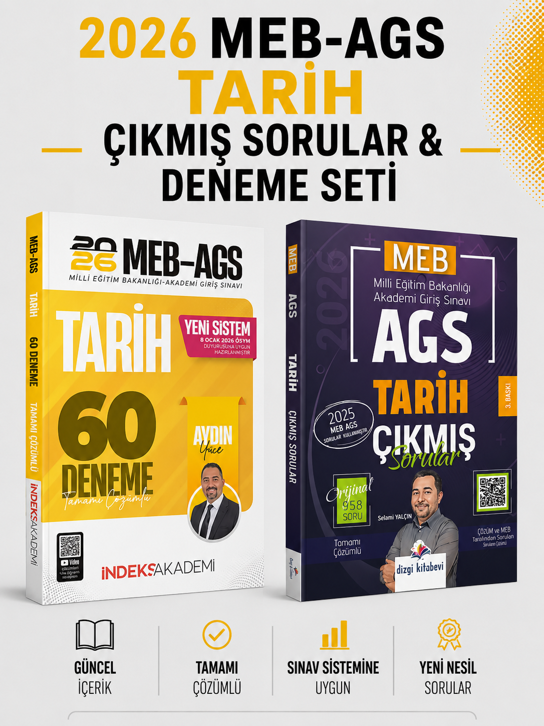Dizgi Kitap 2026 MEB AGS Tarih Çıkmış Sorular & MEB-AGS Tarih 60 Deneme İndeks Akademi Seti