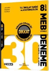 Hız Yayınları 8. Sınıf TC İnkılap Tarihi ve Atatürkçülük Dikkat Sınavda Çıkabilir 30 Deneme Hız Yayınları