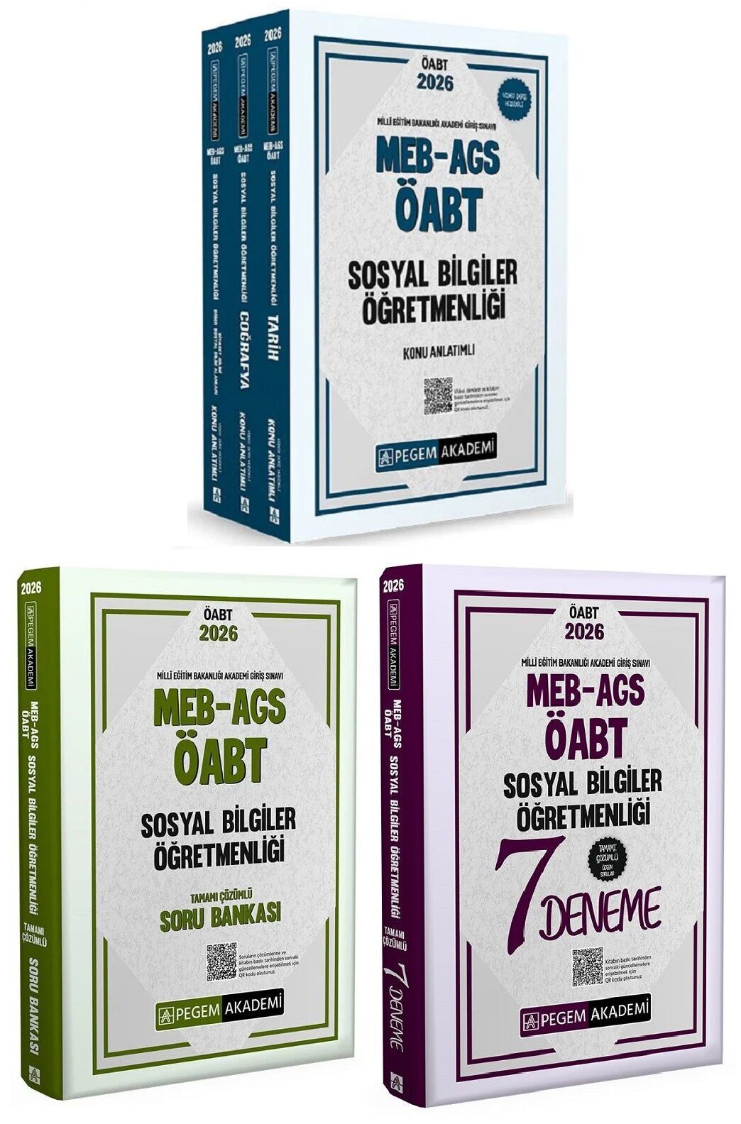 Pegem 2026 ÖABT MEB-AGS Sosyal Bilgiler Öğretmenliği Konu Anlatımlı + Soru Bankası + 7 Deneme 3 lü Set Pegem Akademi Yayınları