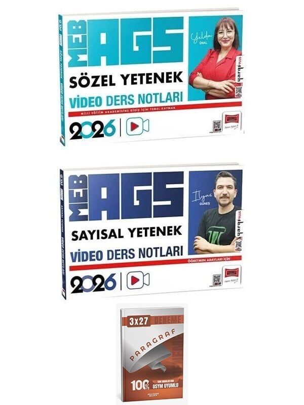 Yargı + Anla Kazan 2026 MEB-AGS Sözel + Sayısal Yetenek Video Ders Notları 2 li Set Yargı Yayınları