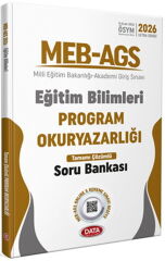 Data Yayınları 2026 MEB AGS Eğitim Bilimleri Program Okuryazarlığı Çözümlü Soru Bankası