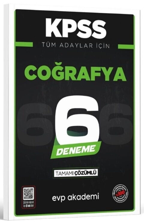 KPSS Tüm Adaylar İçin Coğrafya 6 Deneme Tamamı Çözümlü EVP Akademi