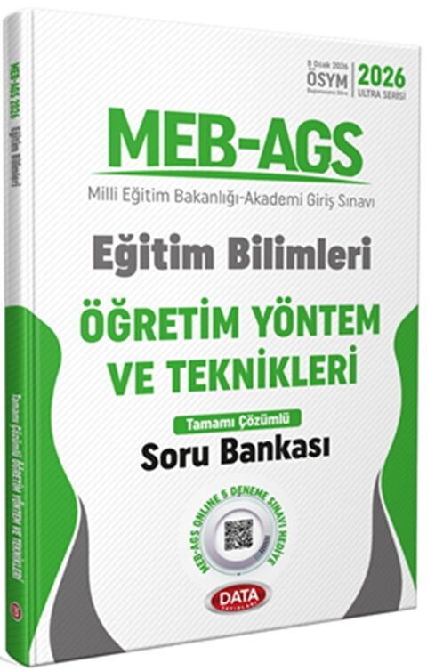 Data Yayınları 2026 MEB AGS Eğitim Bilimleri Öğretim Yöntem ve Teknikleri Çözümlü Soru Bankası
