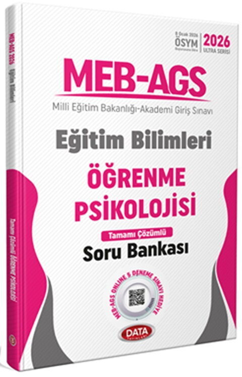 Data Yayınları 2026 MEB AGS Eğitim Bilimleri Öğrenme Psikolojisi Tamamı Çözümlü Soru Bankası