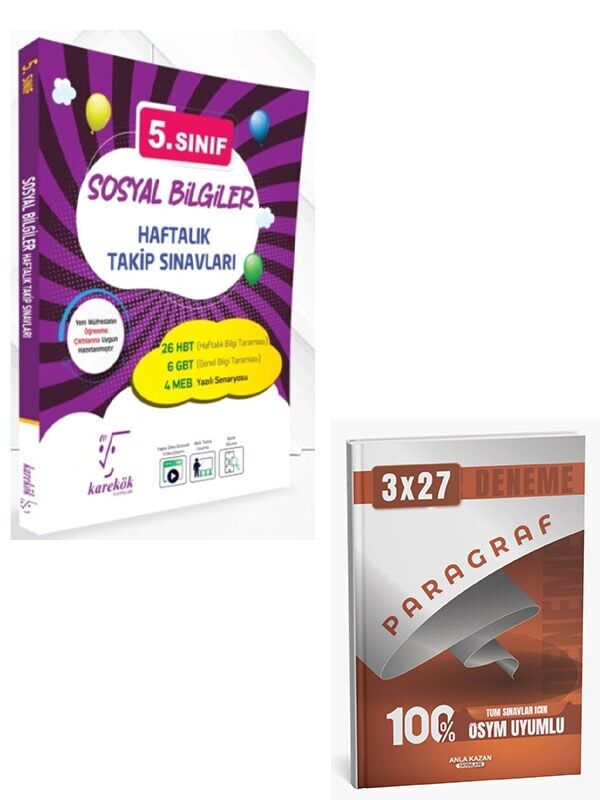 Karekök 2027  5. Sınıf Sosyal Bilgiler Haftalık Takip Sınavları+Anla Kazan Paragraf Deneme