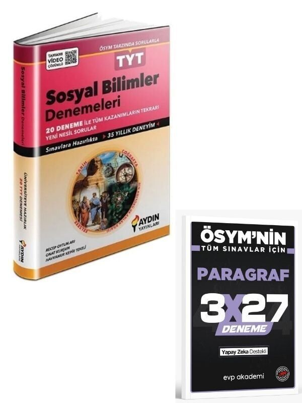 Aydın 2027 TYT Sosyal Bilimler 20 li Denemeleri+ EVP Akademi Paragraf